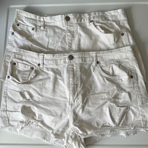 Pair of Aero White Vintage High Rise Shorts